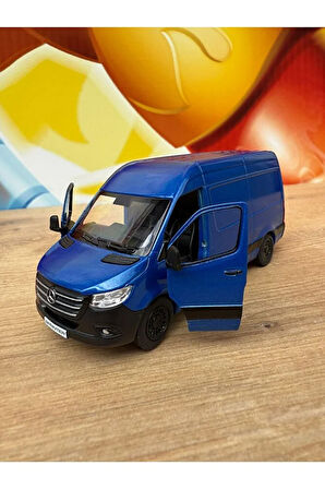 Mercedes Sprinter Çek Bırak Diecast Model Araba Mercedes-Benz Sprinter Lacivert Kapalı Kasa Araba