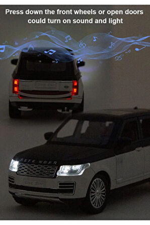 Range Rover Land Jip Tarzı Araba Diecast Model Araba 1:24 Siyah Range Rover Model Diecast Araba