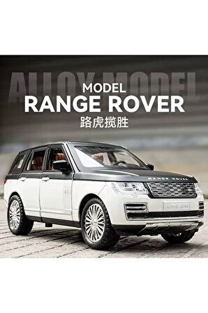 Range Rover Land Jip Tarzı Araba Diecast Model Araba 1:24 Range Rover Beyaz Jip Sesli Ve ışıklı
