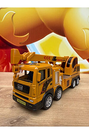 OYUNCAK SÜRTMELİ KIRILMAZ İŞ MAKİNASI VİNÇ TIR İŞ MAKİNALARI VİNÇ UZAR METAL KAFALI