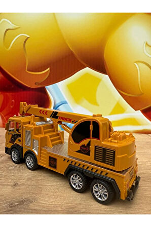 OYUNCAK SÜRTMELİ KIRILMAZ İŞ MAKİNASI VİNÇ TIR İŞ MAKİNALARI VİNÇ UZAR METAL KAFALI