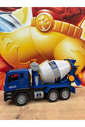 Beton Mikseri Oyuncak İş Makinesi Mikser Sesli Işıklı Sürtmeli Büyük Boy 1:10 Oyuncak İş Makineleri