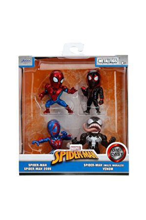 Spıderman 4'lü Figür Set Venom Spıderman Metal Figür Mıles Morales Spıderman