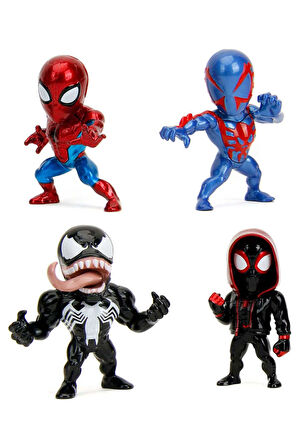 Spıderman 4'lü Figür Set Venom Spıderman Metal Figür Mıles Morales Spıderman
