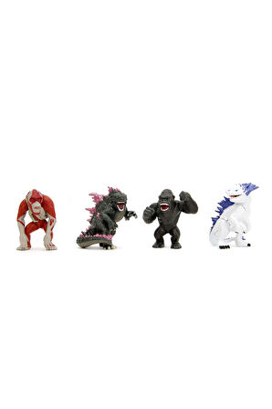 GODZILLA KONG SKAR KING SHIMO FİGÜR DİECAST KİNG KONG METAL FİGÜR 4'LÜ GODZILLA FİGÜR SETİ