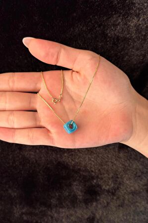 14 Ayar Altın İpek Zincir Uğurlu Kolye