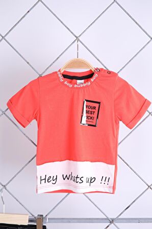 Babyhola 2'li Tişört Kapri Erkek Bebek Çocuk Bayramlık Alt Üst Takım Elbise 576