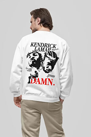 Tasarım Kendrick Lamar Damn. Yazılı Unisex Oversize Rapper Sweatshirt