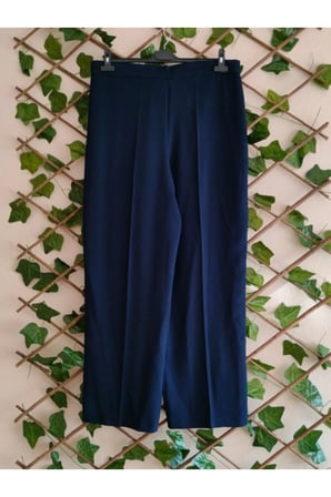 Büyük Beden Bol Paça Pantolon-Lacivert - 50