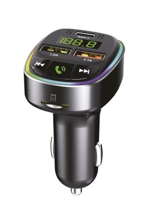 Delux Serisi Araç İçi Telefon Tutucu Uzun Yol Transmitter Usb Tf Kart Mikrofon G17 Siyah 18W