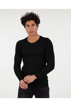 Slim Fit Naturel Pamuk Triko Kazak Tüylenmeyen Dar Kesim Fit Kışlık Kazak