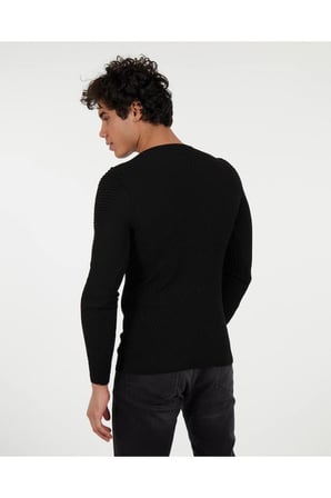 Slim Fit Naturel Pamuk Triko Kazak Tüylenmeyen Dar Kesim Fit Kışlık Kazak
