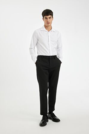 DeFacto Slim Fit Dar Kesim Oxford Basic Düz Pamuk Karışımlı Uzun Kollu Beyaz Gömlek R4340AZ24AUWT34