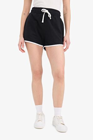 DeFacto Coool Regular Fit Esnek Belli Bağcıklı Kalın Mini Şort A6224AX25SMBK81