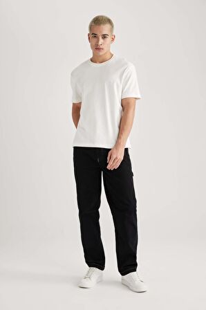 DeFacto Wide Leg Fit Geniş Kalıp Normal Bel Geniş Paça Pantolon B8914AX24SPBK81