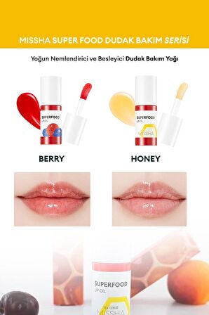 Yoğun Nemlendirici Bal Özlü Dudak Bakım Yağı 5.2g Super Food Lip Oil Honey