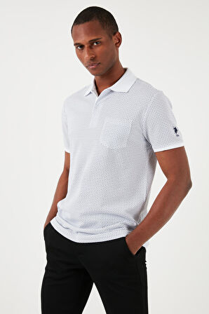 . Polo Yaka Beyaz Erkek T-Shirt GAFSA