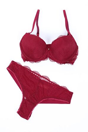 Pierre Cardin Kadın Dantelli Desteksiz Regular Sütyen Takım