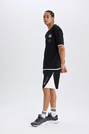 DeFactoFit NBA Brooklyn Nets Beli Bağcıklı Cepli Kısa Paça Şort C9253AX24AUBK81