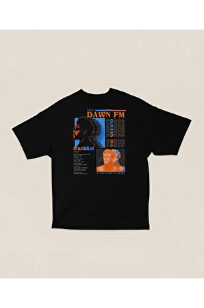 103.5 Dawn Fm Tracklist The Weeknd Baskılı Unisex Oversize Rapper Tişört