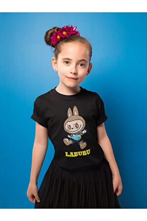Labubu Baskılı Unisex Çizgi Film Çocuk Tişört (1-12 Yaş)