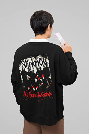 Slipknot All Hope Is Gone Yazılı Unisex Oversize Rock Metal Müzik Grubu Sweatshirt