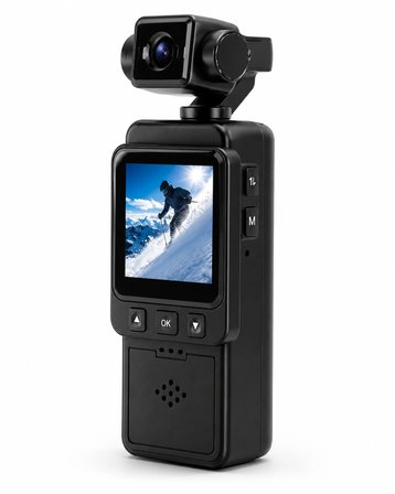 4K Mini Gimbal Kamera | 180° Dönebilen Lens | 1080P HD Kayıt | Titreşim Önleme | Taşınabilir Spor ve Vlog Kamerası