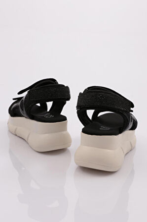 DGN 4940-22Y KADIN KALIN TABAN SİLVER TAŞLI CIRTLI SANDALET