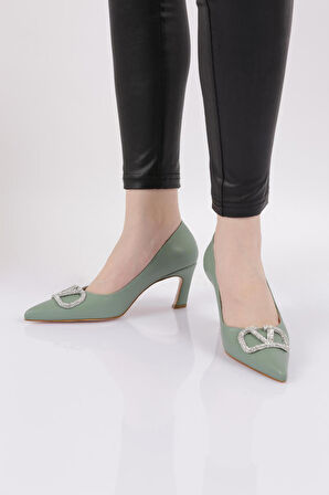 DGN 1733-22Y KADIN SİVRİ BURUN TOKALI STİLETTO AYAKKABI