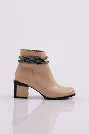 Dgn 890-22K Kadın Simli İp Detayli Topuklu Bot