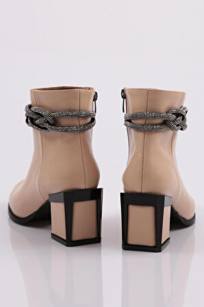 Dgn 890-22K Kadın Simli İp Detayli Topuklu Bot