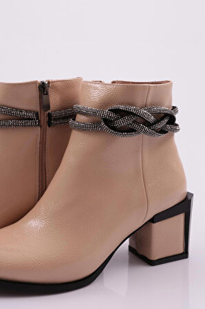 Dgn 890-22K Kadın Simli İp Detayli Topuklu Bot