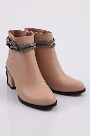 Dgn 890-22K Kadın Simli İp Detayli Topuklu Bot