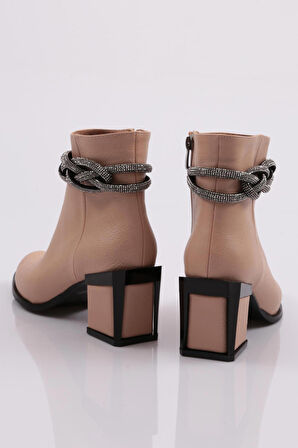 Dgn 890-22K Kadın Simli İp Detayli Topuklu Bot