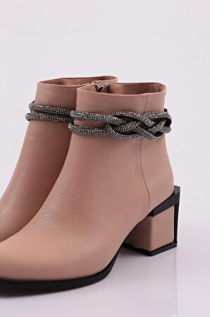 Dgn 890-22K Kadın Simli İp Detayli Topuklu Bot