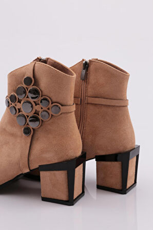 Dgn 790-22K Kadın Kristal Taşli  Topuklu Bot