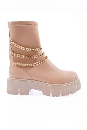 Dgn Es806 Kadın Kalin Zincir Aksesuarli Bot