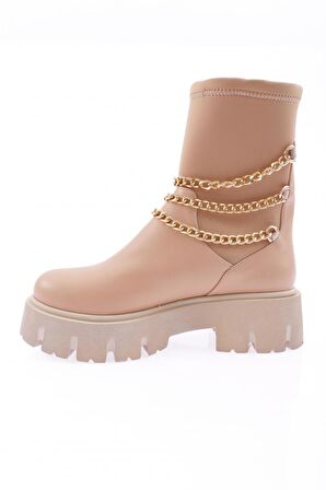 Dgn Es806 Kadın Kalin Zincir Aksesuarli Bot