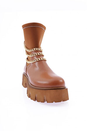 Dgn Es806 Kadın Kalin Zincir Aksesuarli Bot