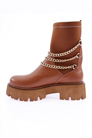 Dgn Es806 Kadın Kalin Zincir Aksesuarli Bot