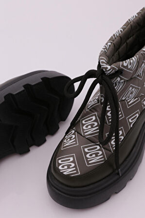 Dgn Es812 Kadın Kalin Taban  İp Detayli Paraşüt Bot