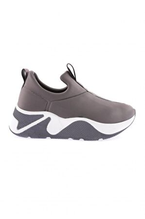 Dgn 3044-22K Kadın Kalin Taban Silvert Taşli Sneakres Ayakkabi