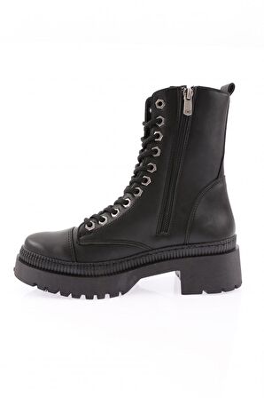 Dgn K9062 Kadın Bağcikli Amblem Detayli  Bot