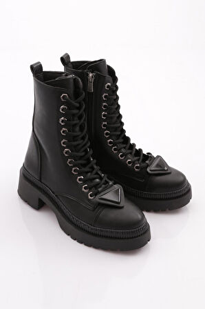 Dgn K9088 Kadın Geometrik Aksesuarli  Bot