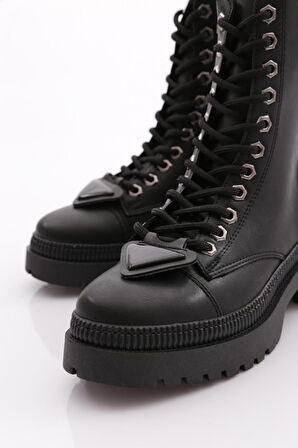 Dgn K9088 Kadın Geometrik Aksesuarli  Bot