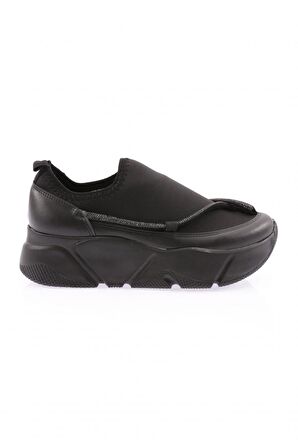 Dgn M380-22K Kadın Strech Taşli İp Detayli Mega Kalin Taban Sneakers Ayakkabi