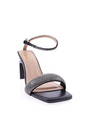 Dgn K9016 Kadın Silver Taş Bantli Bilekten Bağlamali Topuklu Sandalet