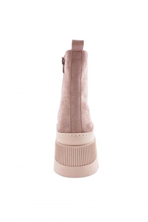 Dgn 22012 Kadın Fermuarli Bağcikli Kalin Taban Bot