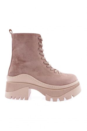 Dgn 22012 Kadın Fermuarli Bağcikli Kalin Taban Bot