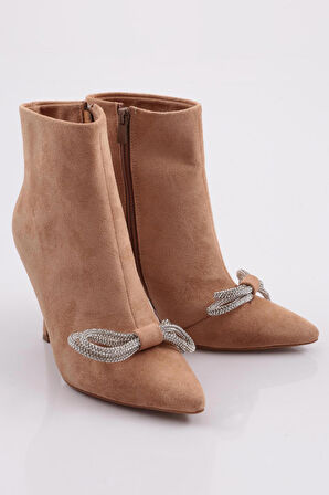 Dgn 5735-424 Gümüş Fiyonk Tokali  Kadın  Topuklu Bot